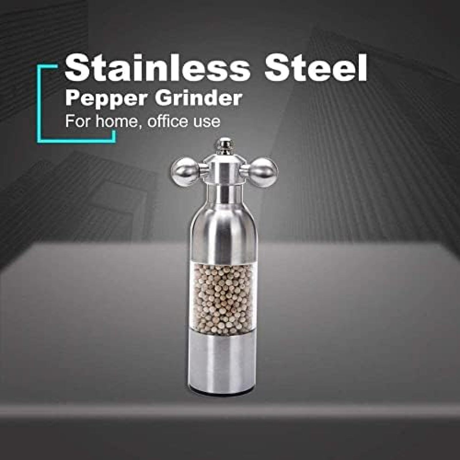Set macina sale e pepe - Macina pepe in acciaio inossidabile Macina pepe Rubinetto dell'acqua Macina pepe nero Bottiglia per condimento manuale macina sale,Nero