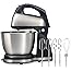 Hamilton Beach Classic Stand and Hand Mixer, 4 Quarts, 6 Speeds with QuickBurst, Bowl Rest, 290 Watts Peak Power, Black and S