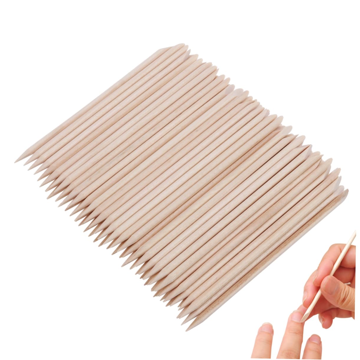 Housoutil 1000piezas Palos De Madera Para Manicura Empujadores De Cutículas De Naranja Utensilios Para Cuidado De Uñas Removedores De Cutículas
