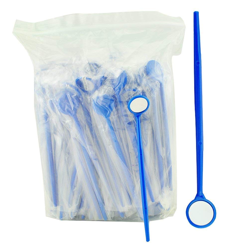 Mike Lot de 100 miroirs jetables en plastique Bleu