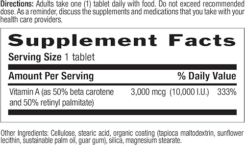 Miniatura 4 de Country Life, Vitamina seca A 10,000 UI, tabletas, 100 unidades