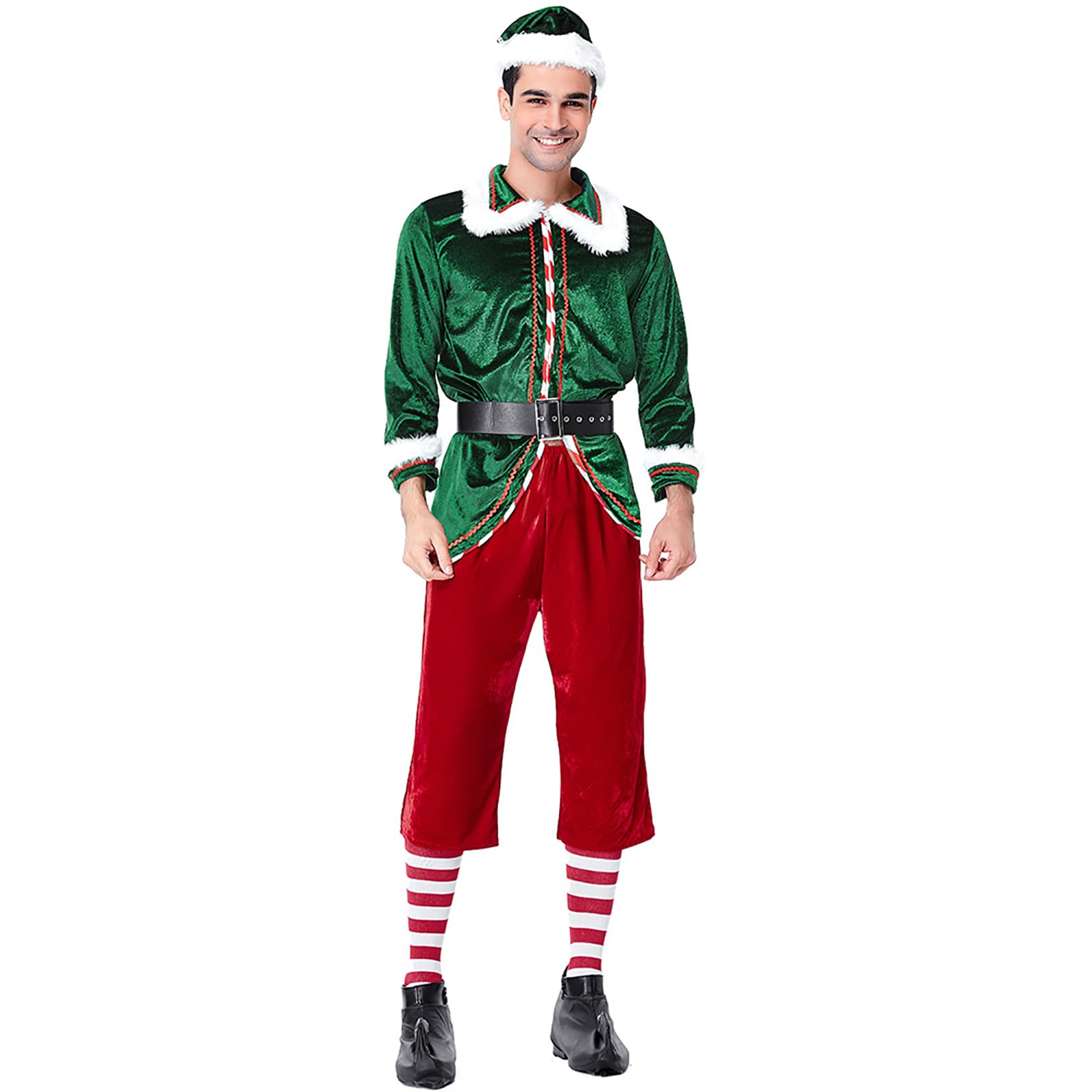 Disfraz de elfo para mujer y hombre, disfraz de elfo de Navidad, disfraz de elfo festivo, disfraz de Navidad, carnaval, fiesta