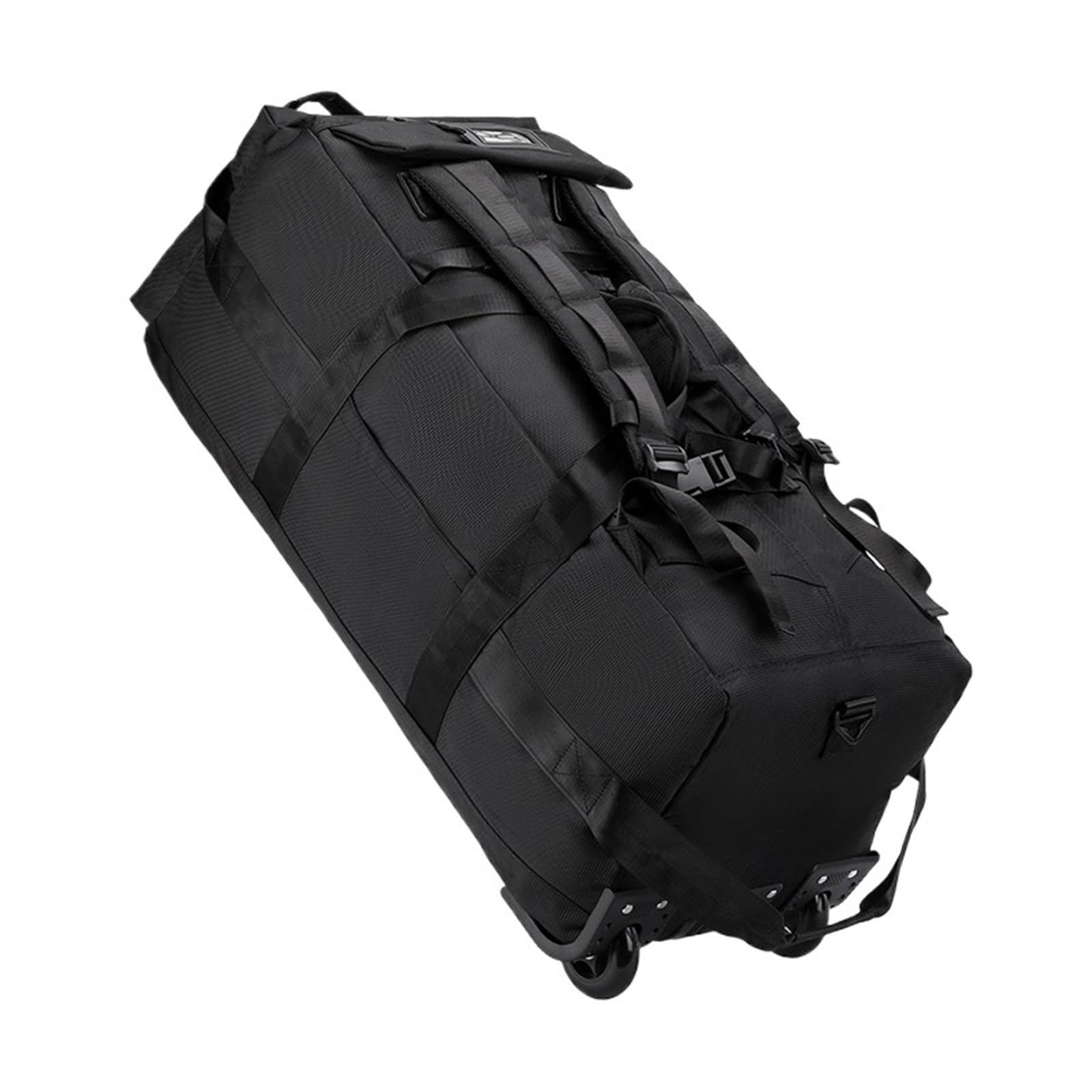 Borsone con Ruote Borsone da viaggio pieghevole 80 litri con ruote, resistente all'acqua, 31", tracolla(Black)