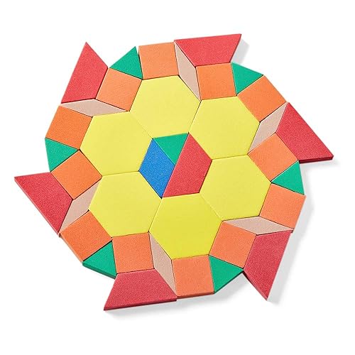 Miniatura 8 de hand2mind Bloques de espuma de plástico para niños, formas para jardín de infantes, juguetes Montessori, formas geométricas, simetría,