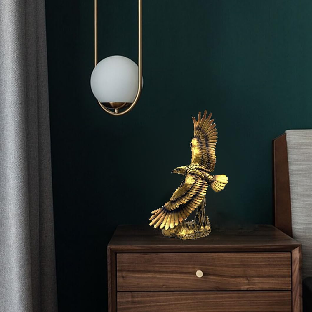 13 Inch Resin Eagle Statue Sculpture Frgurine Gift for Home Office Living Room Desktop Display Decorative Decoration