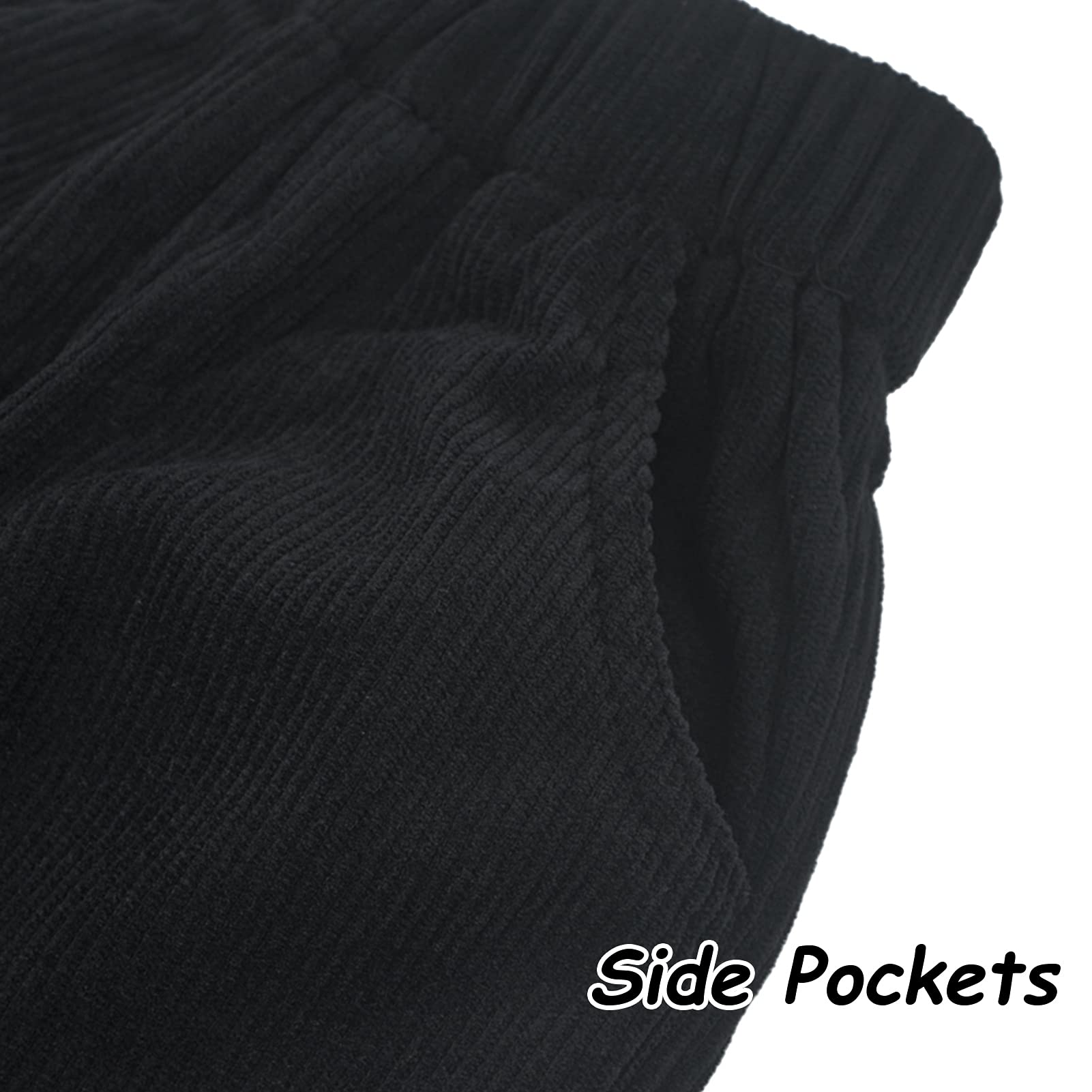 Happy Cherry Pantalones harén de pana para niños y niñas, pantalones deportivos de cintura elástica, color sólido, con forro polar, 4-9 años