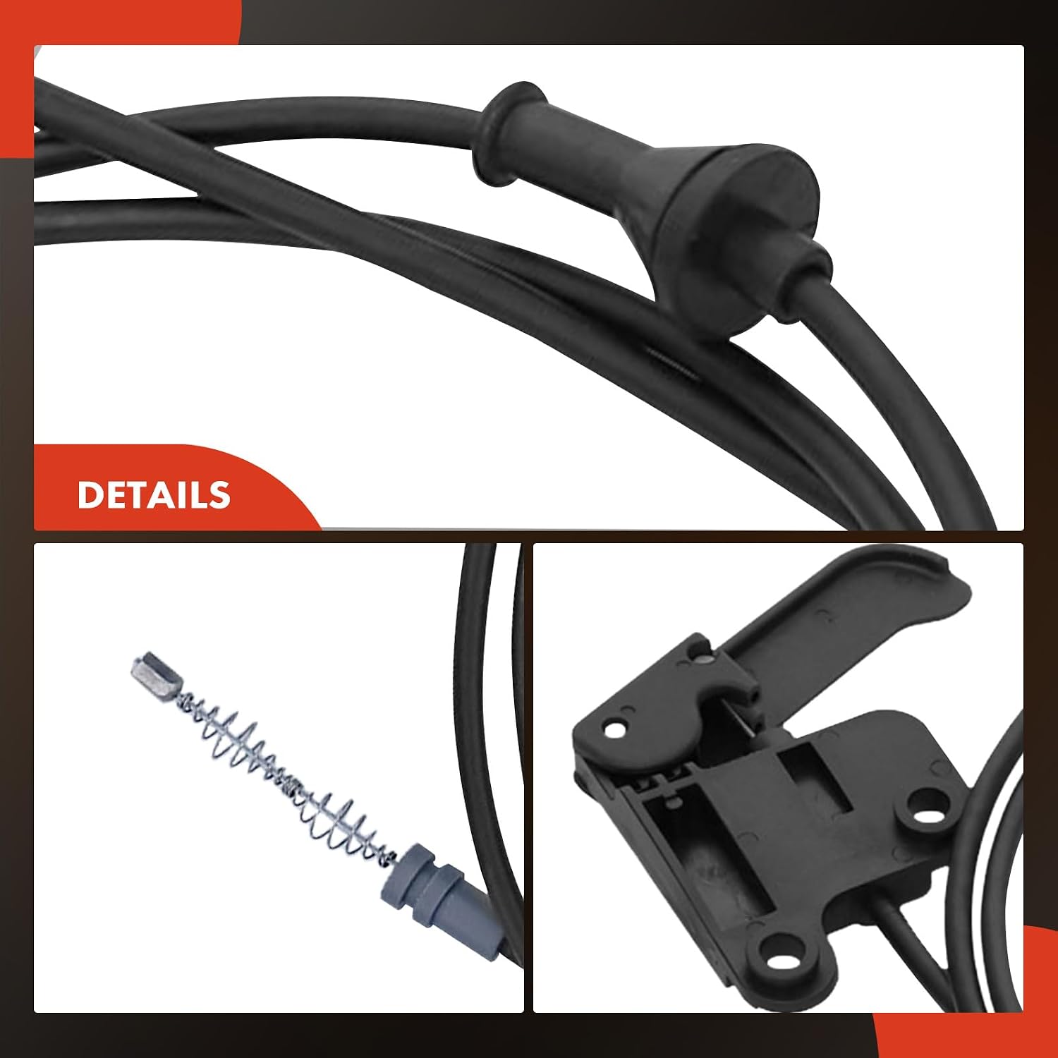 A-Premium Front Hood Latch Release Cable with Handle Compatible with Chevrolet Blazer 1995-2001, S10 1994-2001 & GMC Jimmy 1995-2001, Sonoma 1994-2001 & Isuzu Hombre & Oldsmobile Bravada, 76.8 Inch