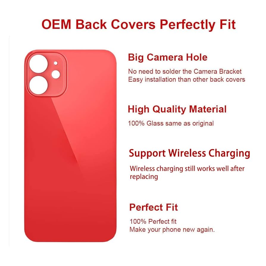 Amazon.co.jp: Perzework OEM リアバックガラス iPhone 12 Mini