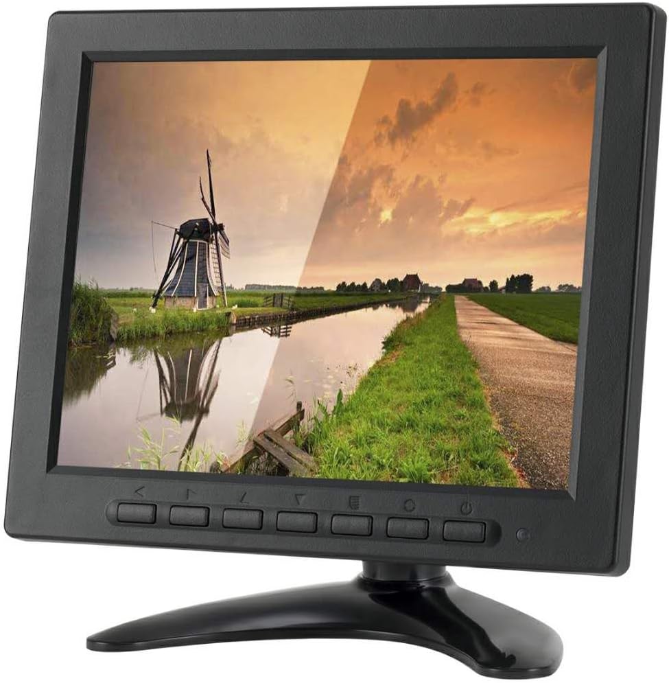LSLYA(TM) 8 inch TFT LED Monitor 1024x768 Resolution Display Portable 4:3 IPS HD Color Video Screen Support USB AV BNC HDMI VGA BNC Input for PC CCTV Raspberry Pi (8'' LED 1024x768 160°)