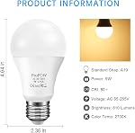 Dusk to Dawn Outdoor Light Bulb,ProPOW 9W (60 Watt Equivalent) A19 LED Light Sensor Bulbs, Smart Automatic on/Off,Indoor/Outdoor Lighting Bulb for Porch Garage Hallway Patio (Soft White, E26, 2 Pack)