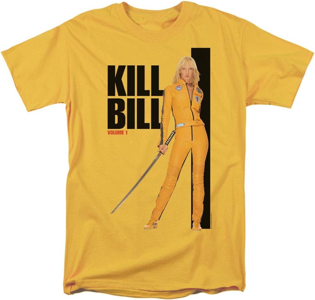 Kill Bill Movie Yellow Suit Poster T Shirt & Stickers (Large)