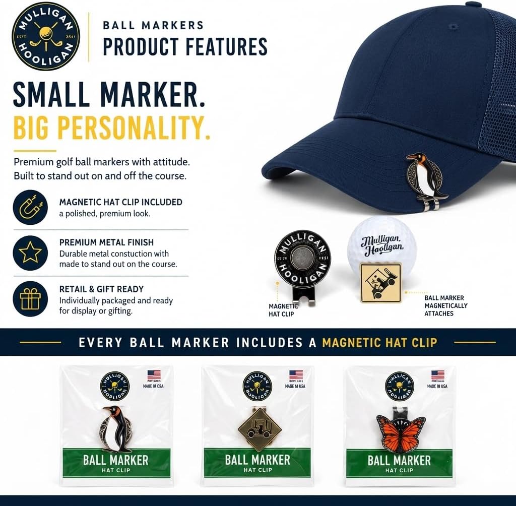 Funny Golf Ball Marker + Premium Magnetic Hat Clip | Unique Gift for Men & Women Golfers | Hilarious Golf Accessory for Any Golfer | NEW Designs! image 2