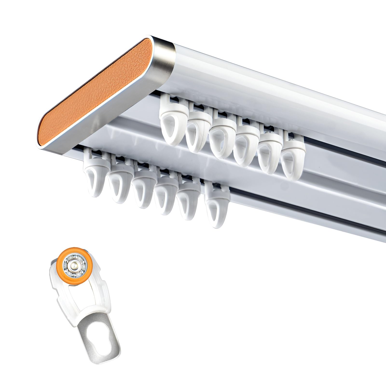 Robuste, Einteilige Doppelschiene, Deckenmontierte Vorhangschiene, Raumteiler, Für Wohnzimmer, Schlafzimmer, Büro(A,120cm)