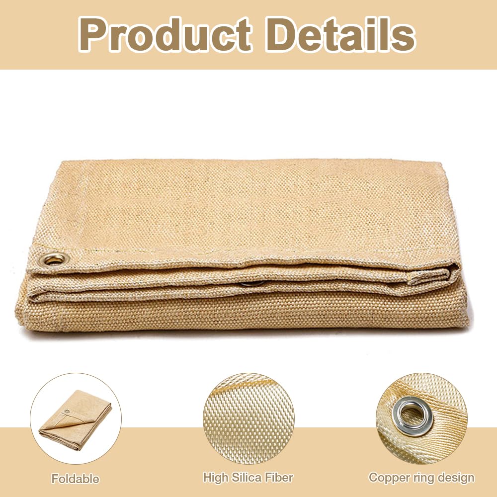 Couverture de Soudage Ignifuge, Couverture de Soudage Robuste 1,2 x 1,8 m, Couverture de protection en fibre de verre, pour une utilisation domestique, pour la soudure professionnelle et robust