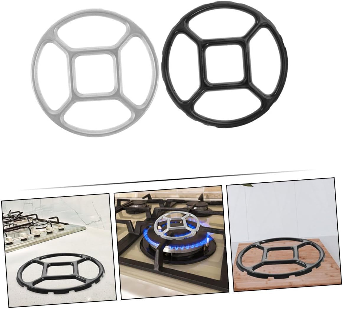2pcs Wok Ring Support Rack for Gas Stove Stable Pot Support Base Construction Compact Design Versatile Cooking Accessory for Kitchen Use
