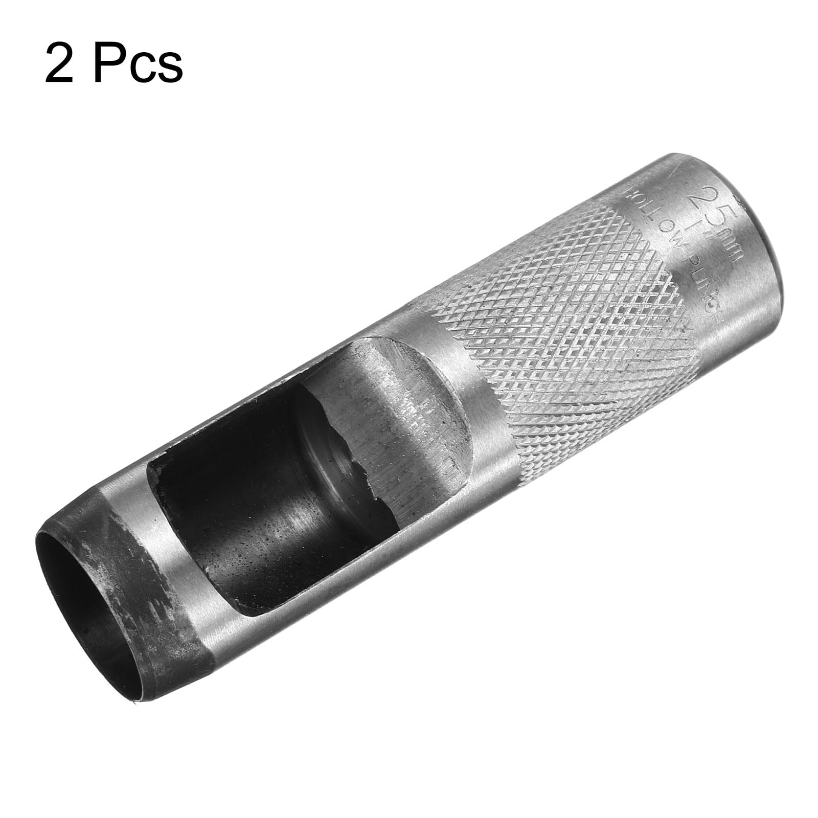 QUARKZMAN 2Pcs Poinçon Rond en Cuir, Poinçon Creux de 25mm en Acier au Carbone pour Coupe d'Emporte-Pièce de Trou Circulaire Outil de Découpe pour Ceinture/Artisanat du Cuir DIY