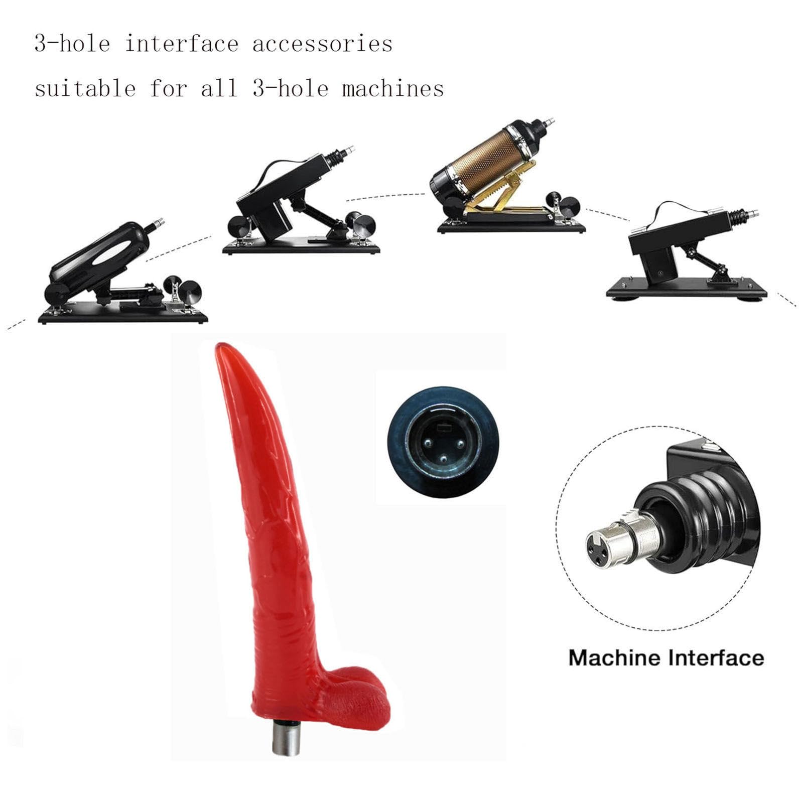 Accessoires de Machines en Silicone à Trois Trous Délicats et Lisses Appropriés pour Toutes Les Machines à Trois Trous,B