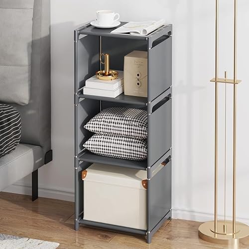 Miniatura 6 de RIIPOO Estantes Organizadoras de Almacenamiento Versátiles de 3 Cubos para Dormitorio y Clóset, Estantería de 4 Capas que Ahorra Espacio | Unidad de