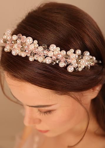 Miniatura 2 de Xerling Tiara y corona de cristal azul para niñas, diadema plateada, novia, boda, graduación, accesorios para el cabello, diadema de princesa