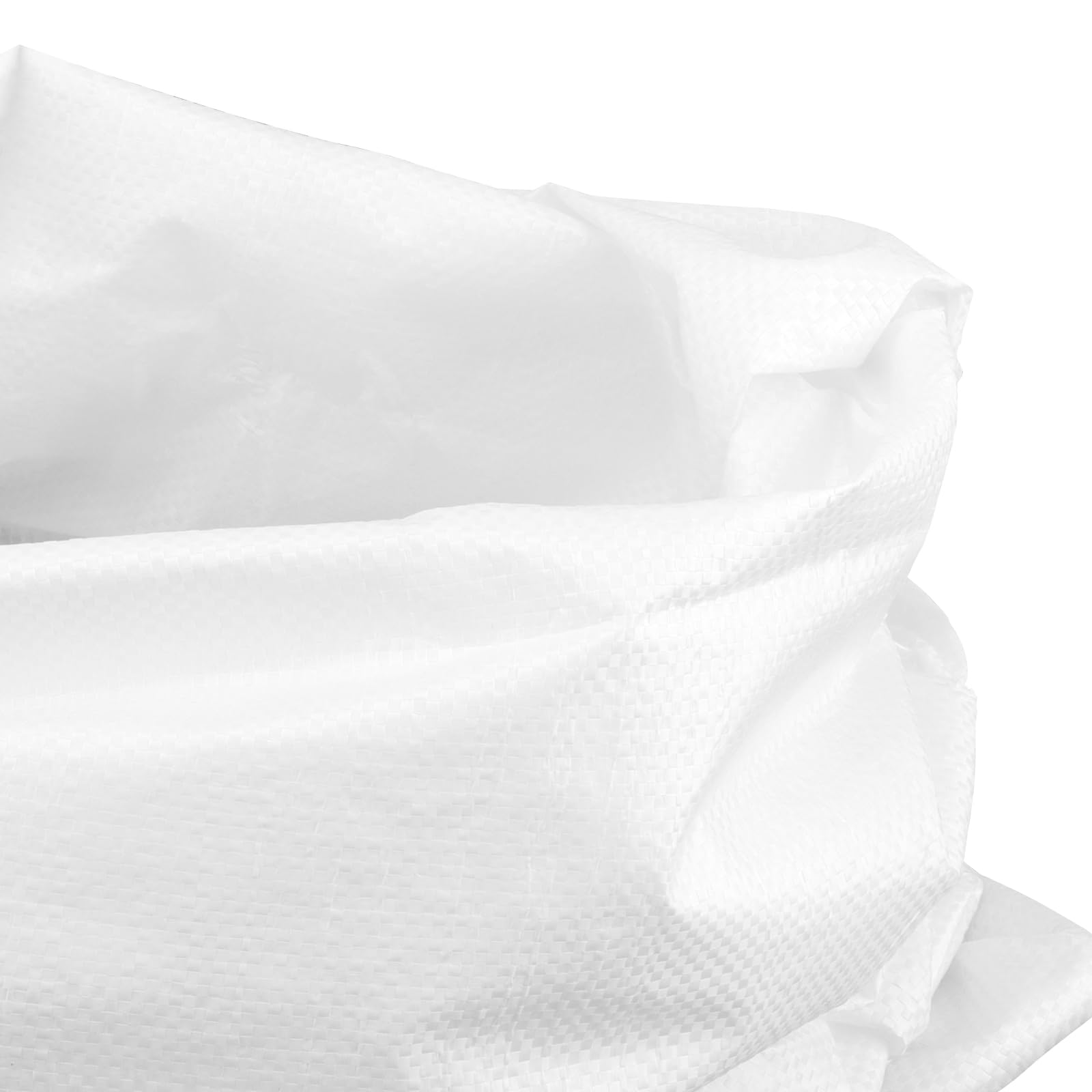 50 bolsas de arena vacías de 18 x 30 pulgadas, bolsas de arena blancas con rollo de cuerda de amarre de 20 m, bolsas de arena tejidas de polipropileno para control de inundaciones,