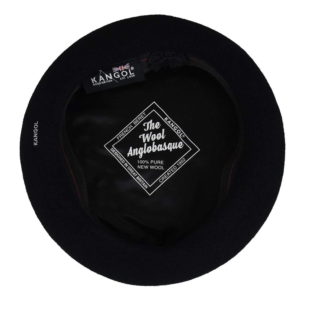 kangol Unisex Baskenmütze Anglobasque Beret, Gr. Large (Herstellergröße: Large), Schwarz