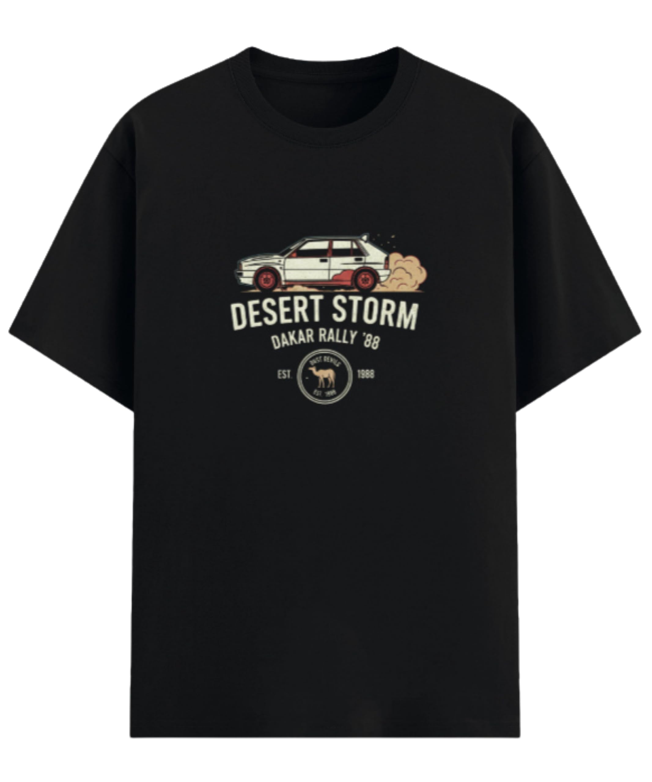 Desert Storm Dakar Rally Graphic T Shirt | Unisex Regular Fit Cotton Tee for Men and Women | Vintage Car Off Road Design-image-19