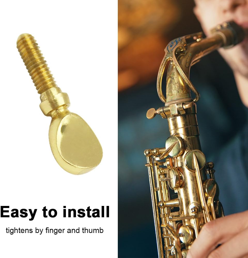 Durable Copper Sax Neck Tightening Screw Saxophone Replacement Parts Copper Attachment Neck Receiver Tightening Attach Screw for Sax Golden Instrument Accessory : Musical Instruments