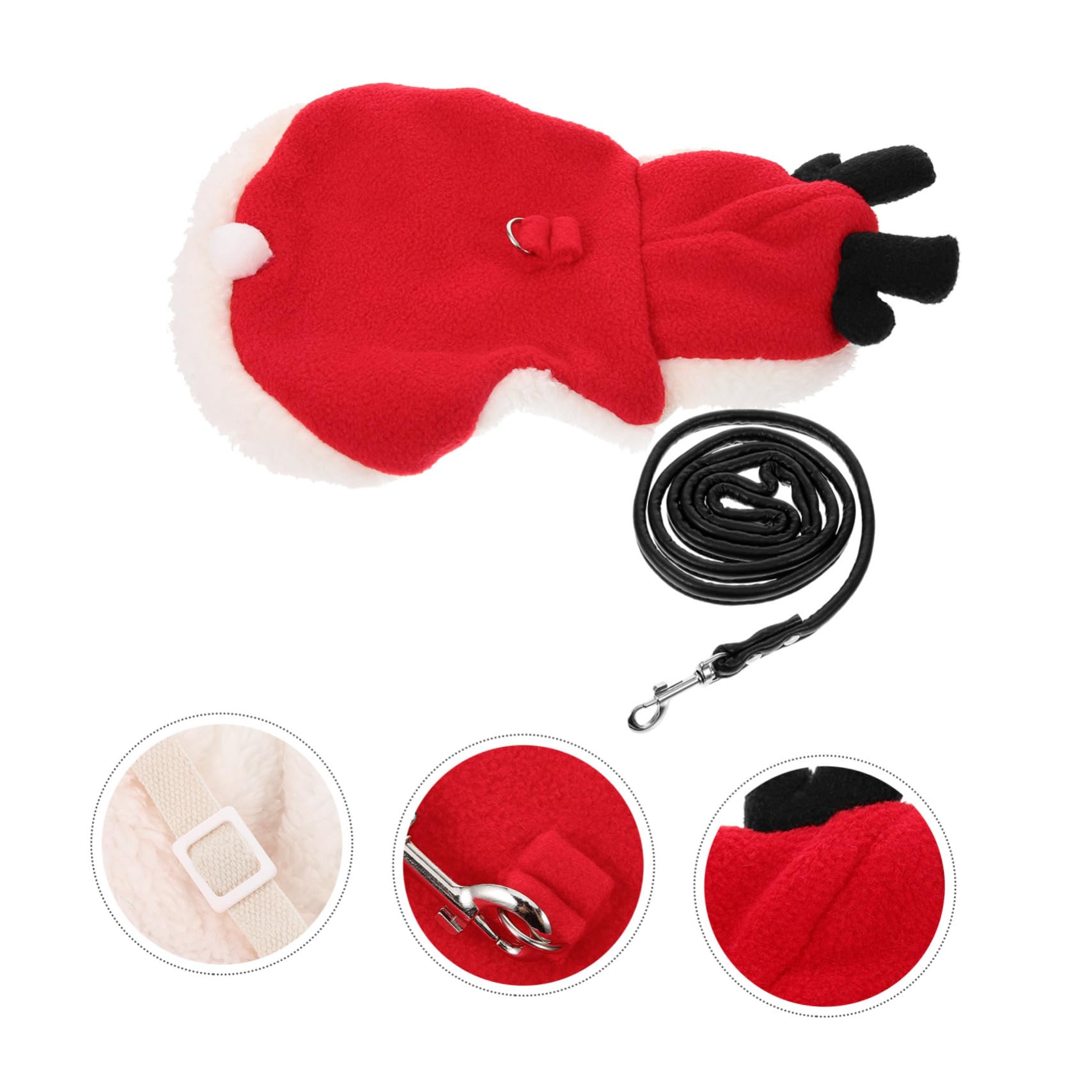 Harnais Lapin Nain RéGlable avec Laisse Pratique pour Promenade SéCuriséE VêTement De NoëL Confortable pour Petits Animaux