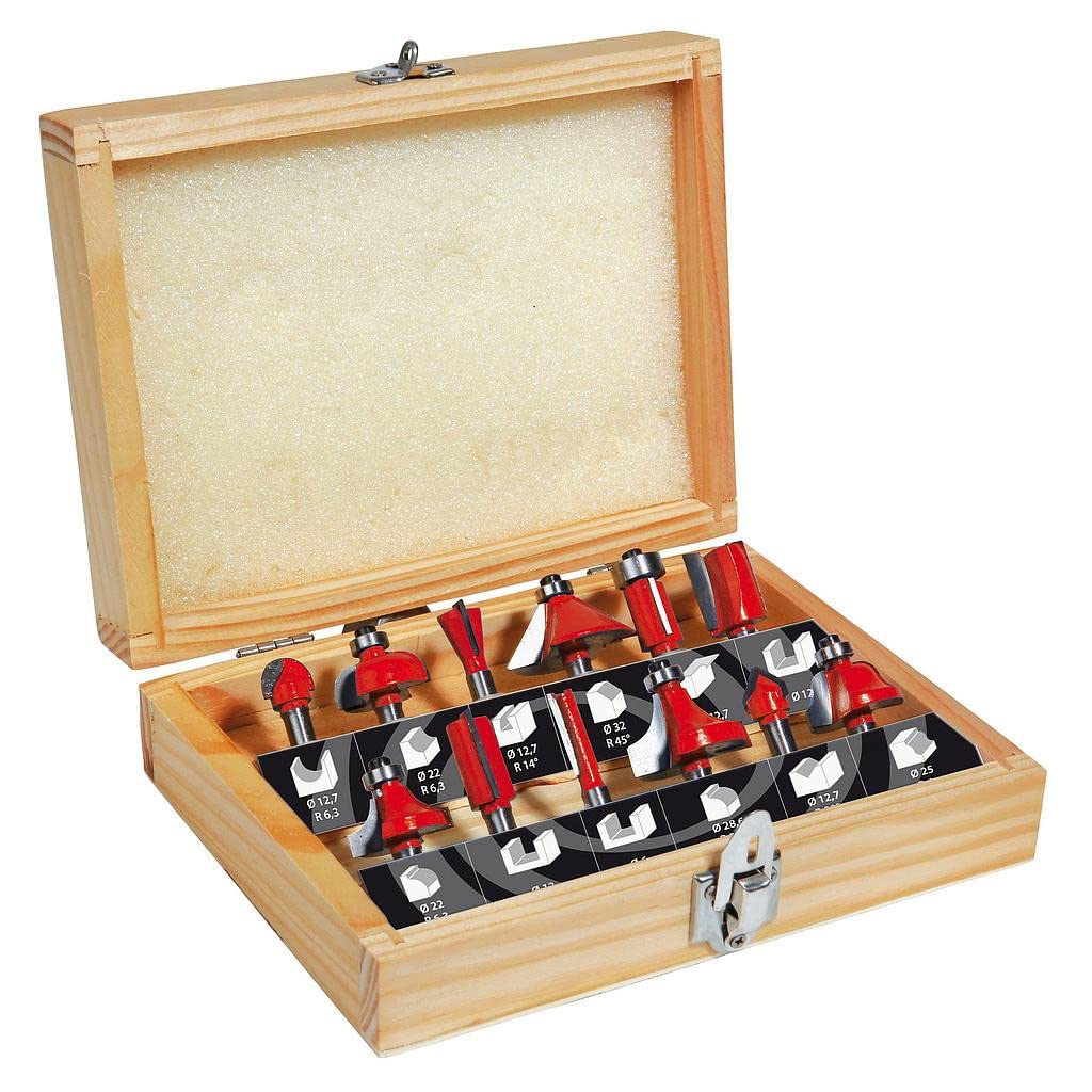 Coffret bois assortiment de 12 fraises queue de 6 mm