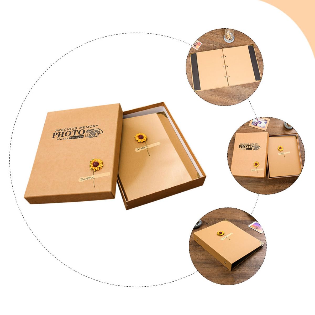 Toyvian Vintage Fotoalbum aus Kraftpapier mit 30 Seiten Leichtes Handgefertigtes Scrapbook zum Speichern und Präsentieren von Fotos für Geburtstage und Jubiläen