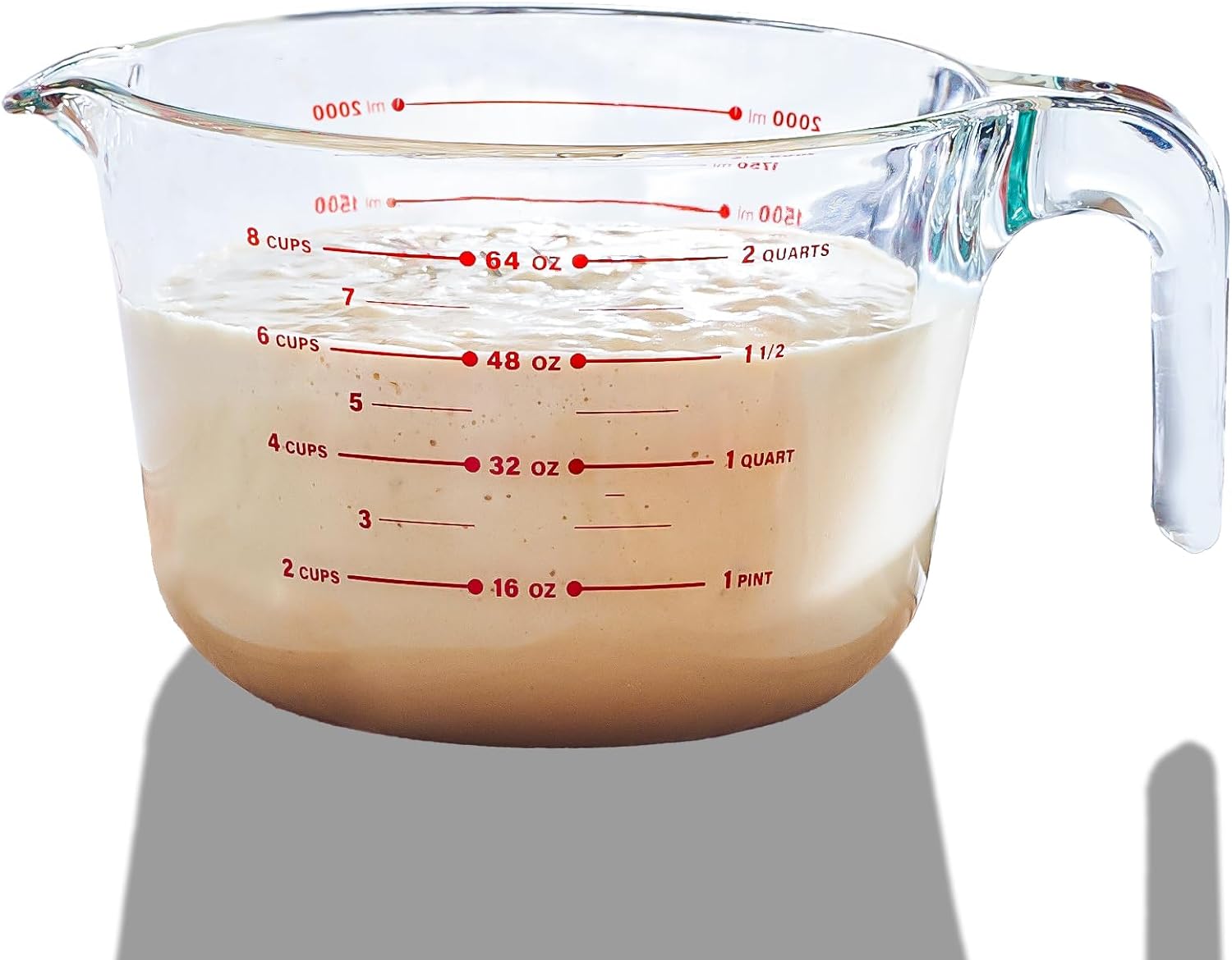 8 Cup Large Glass Measuring Cup Kitchen Mixing Bowl Liquid Measure