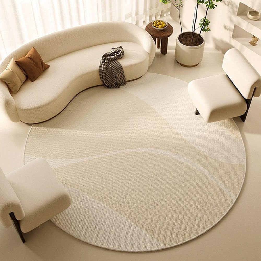Tapis de salon anti-usure SY2342 rond 90 cm pour protéger vos sols