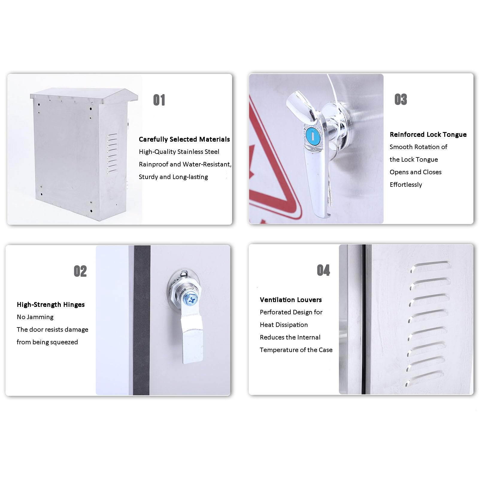 Acciaio inossidabile stagna scatola elettrica da esterno (300*170*400 mm) | Resistente alla pioggia,impermeabile,da parete,quadro di comando,quadro contatori,quadro di monitoraggio,quadro di ricarica