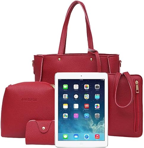 Miniatura 4 de Bolso tipo cartera para mujer tamaño pequeño a la moda bolsa de hombro en bolsas de cuero para niñas 4 bolsas pequeñas