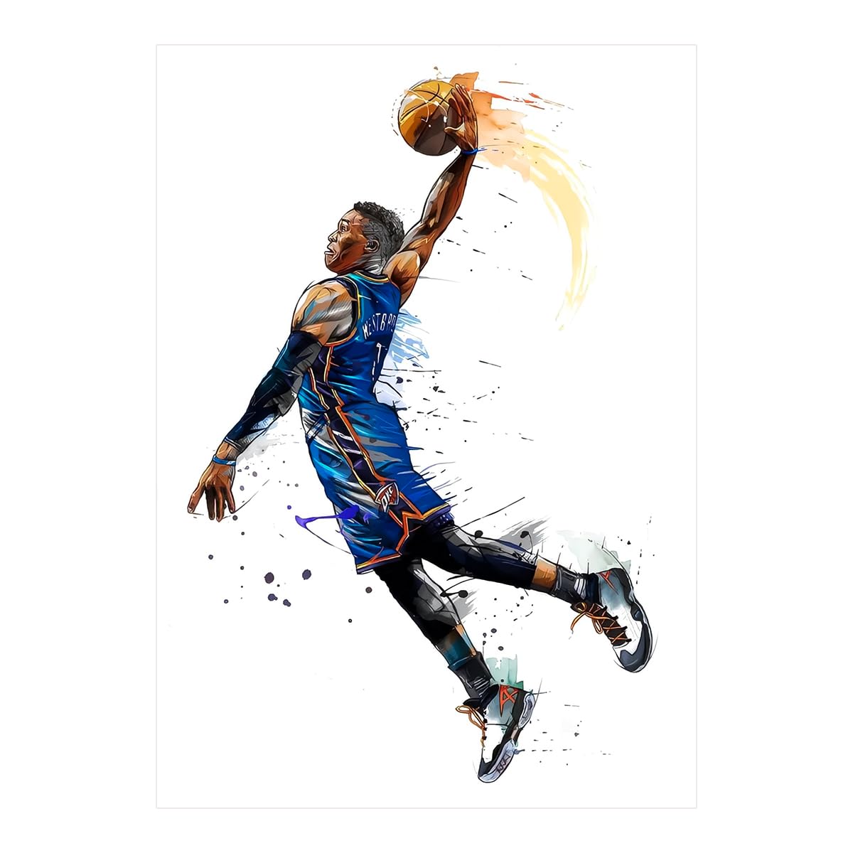 Basketball player wall sticker - Basketball player wall sticker for livingroom - NBA sports art vector - illusration design - 300GSM - Glossy - Strong adhesive (B0CMNK1CBP) Amazon Price History, Amazon Price Tracker