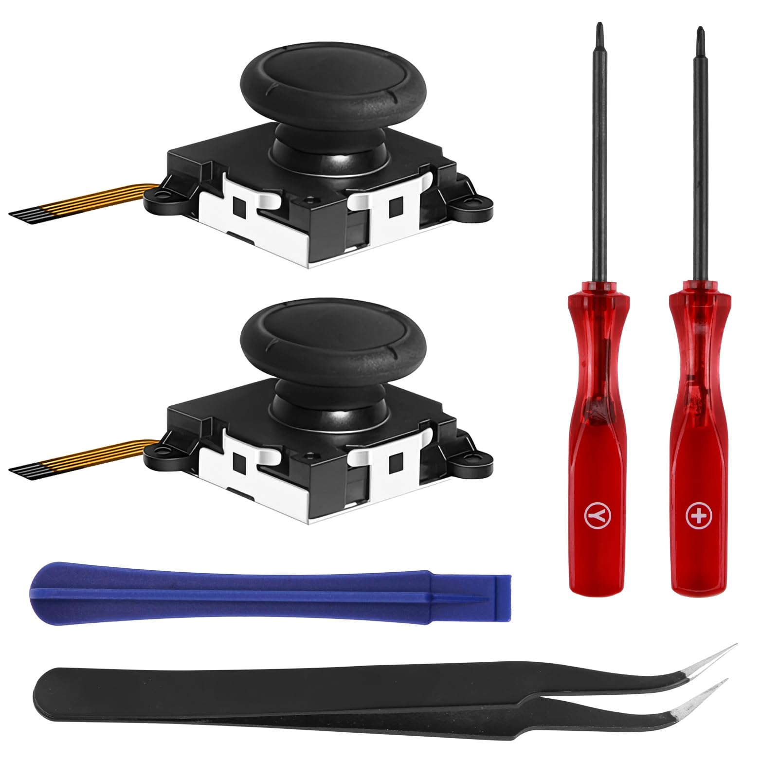 2 Piezas Joysticks 3D TMR de Repuesto para Mandos OLED Lite Joy-Con Kit Reparación Palancas Sin Deriva con Herramientas Incluidas