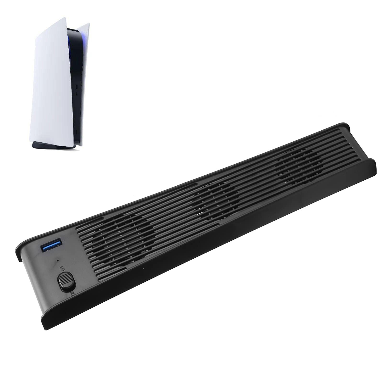 Lylithuif Ventola di raffreddamento per console di gioco per Dispositivo di raffreddamento USB con 3 ventole Supporto verticale per DE CDROM Host di gioco Materiale ABS Uso durevole (Nera)