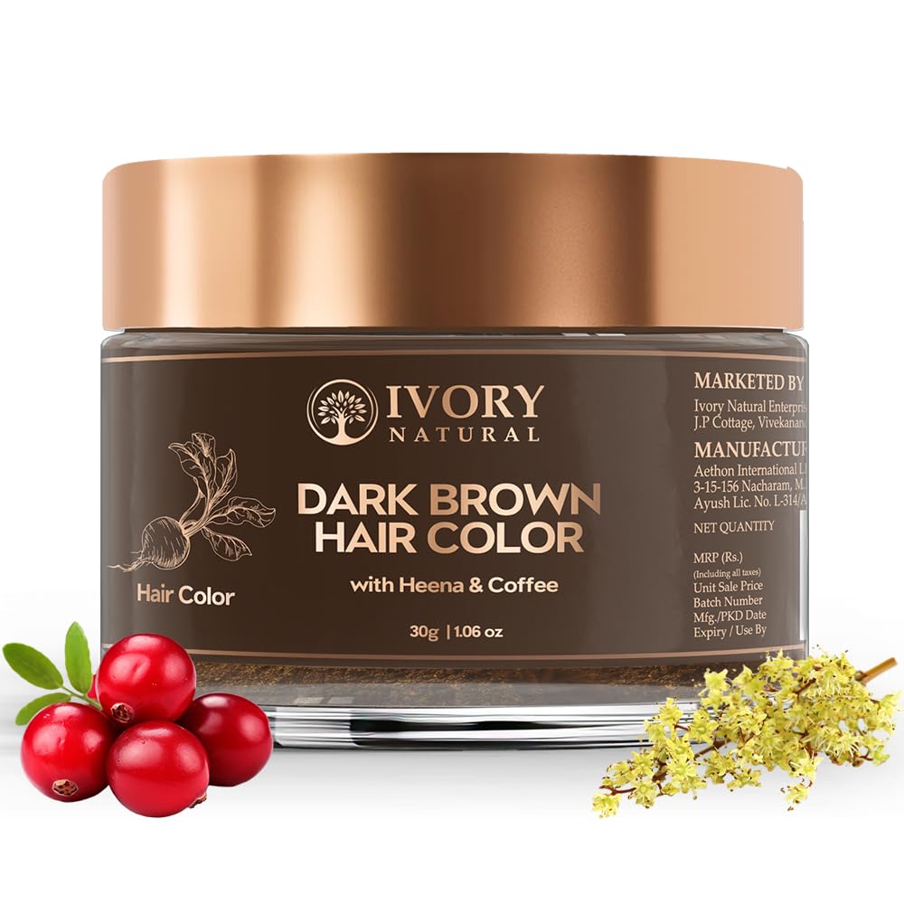 Ivory Natural Dark Brown Hair Color (30 Grams, Multi Use) - Natural Plant Based Powder for Instant Dark Brown Hair | 100% Natural without Side Effects | For Both Men & Women-image-41
