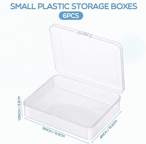 Miniatura 58 de 6 cajas de almacenamiento de cuentas transparentes de plástico para coleccionar objetos pequeños, cuentas, joyas, tarjetas de visita, piezas