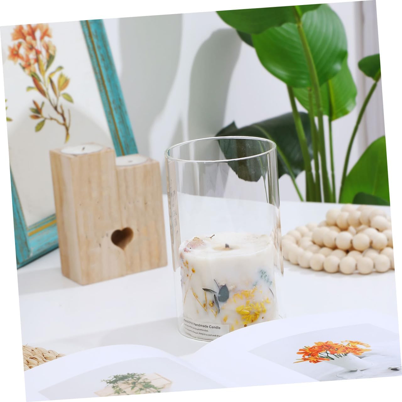 PRETYZOOM 2Pcs Glass Candle Cover Open Ended Cylinder Shade Decorative Windproof Candle Holder for Dining Room and Home Decor