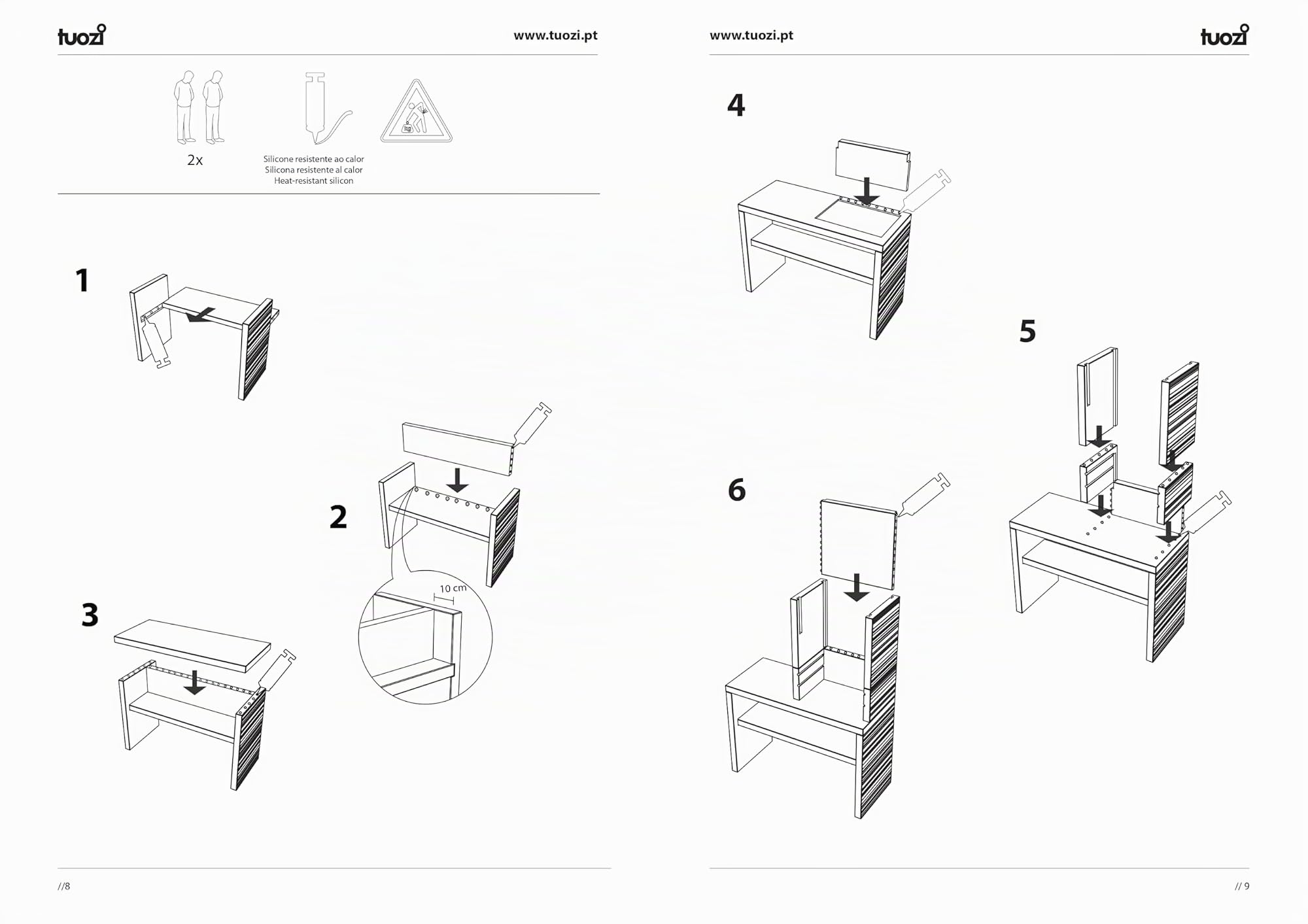 TUOZI - Barbacoa de Obra para Leña y Carbón Modelo PLAN 2 (Gris/Blanco - 110 x 47 x 192 cm) REF: 8036 - Uso en Exteriores
