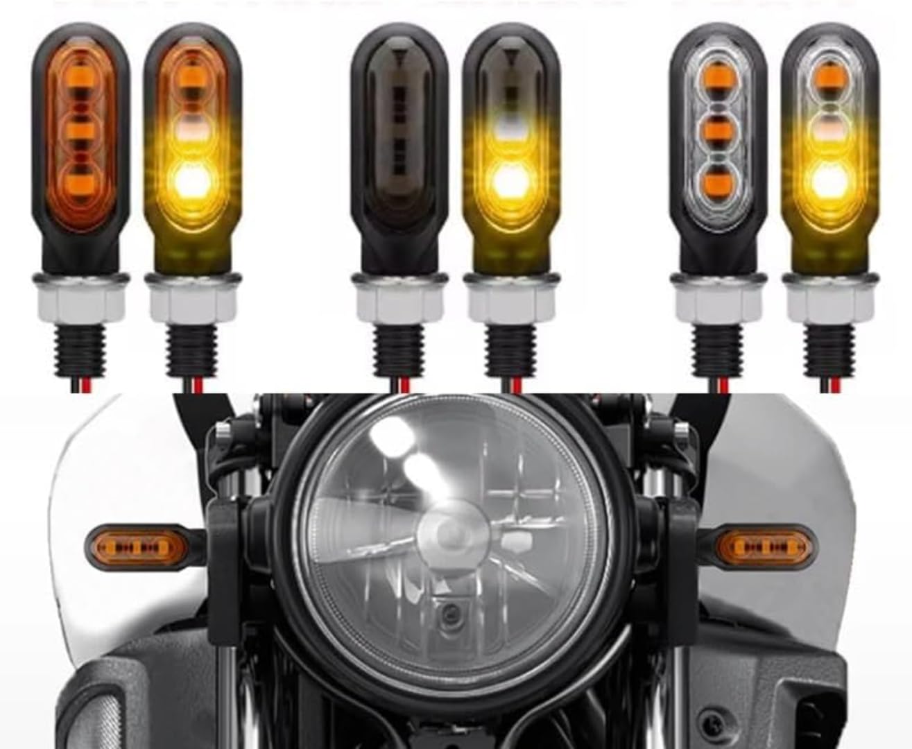 Generic Mini uniwersalne wskaźniki Światła motocyklowe LED Lampa sekwencyjna kierunkowskazów Światło do jazdy dziennej 12 V 10 mm Moto Flasher Lampa kierunkowskazów