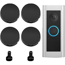 Doorbell Button Replacement, Doorbell Pro Pro2 Peephole Camera and Video Elite Buttons Replacement, Include 4 Pack Buttons and 2 Pack Screws, Repair Split Cracked Broken Button Black