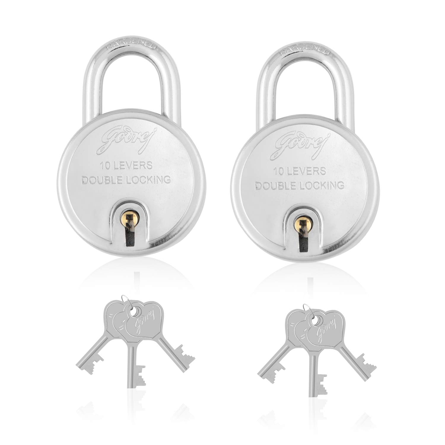 Godrej Locks I Padlock L 10 Levers 75 Mm I 3 Keys I Padlock for Main Door,Shutters,Shops & Offices I Strong Hardended Corression Resistant Shackle I Silver Finish (Pack of 2) - Metal (B08FC5G1R5) Amazon Price History, Amazon Price Tracker