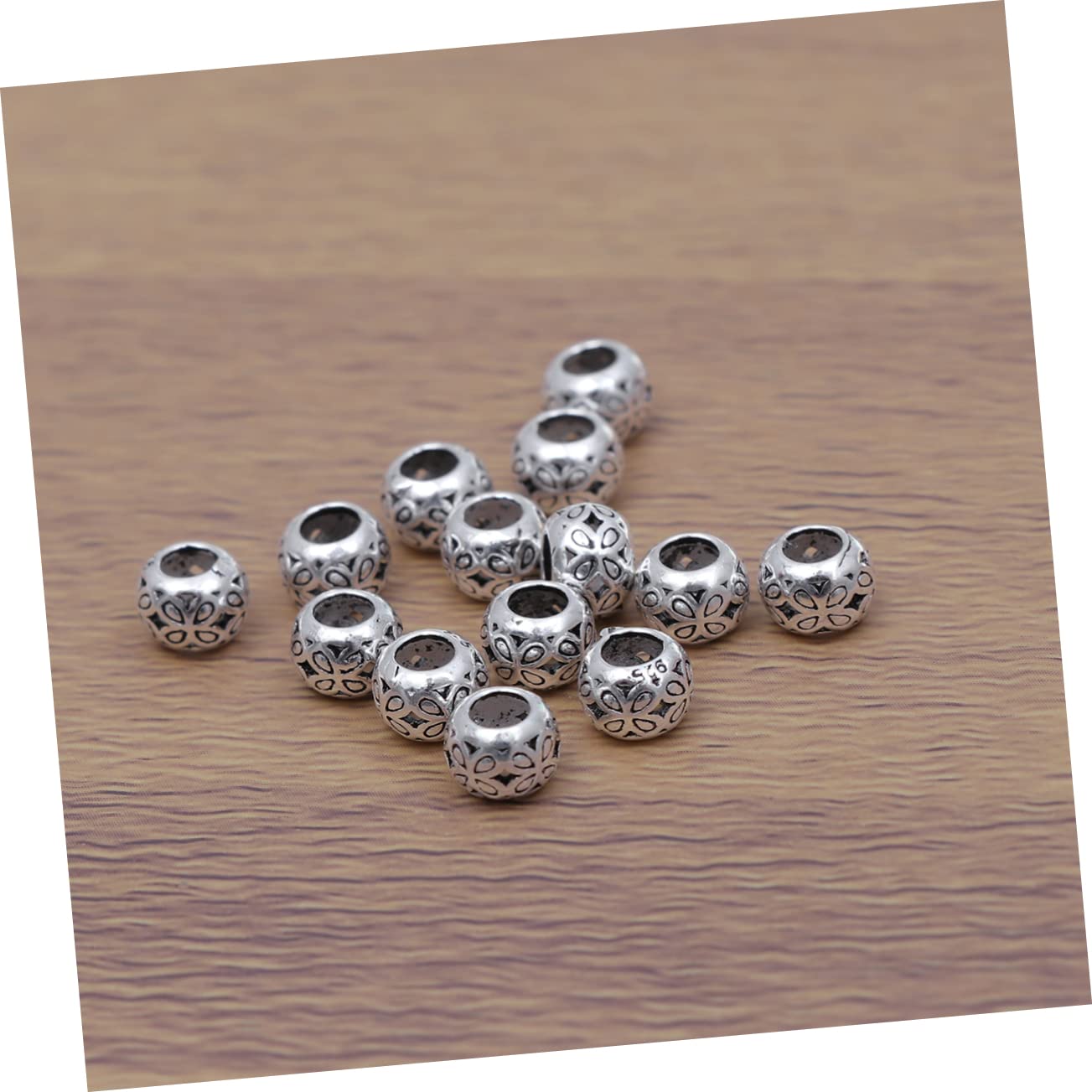 Operitacx 28pièces Perles Intercalaires Argentées Pour Fabrication De Bijoux Accessoires Thaïlandais Pour Colliers Et Bracelets