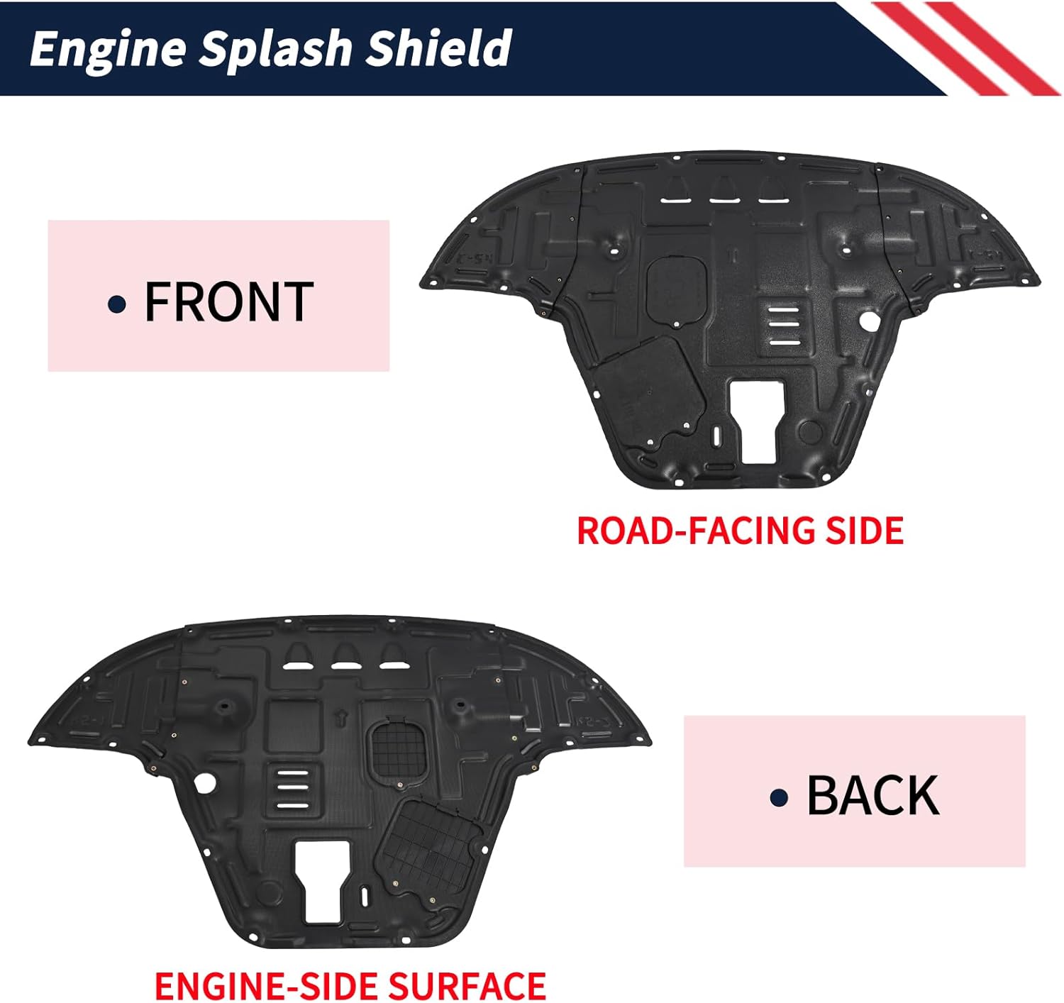 Engine Splash Shield Guard for KIA K5 2021-2025 - Heavy-Duty PVC Skid Plate for Radiator, Engine & Transmission - Easy Installation, Extended Coverage, Maintenance Holes & Ventilation Design