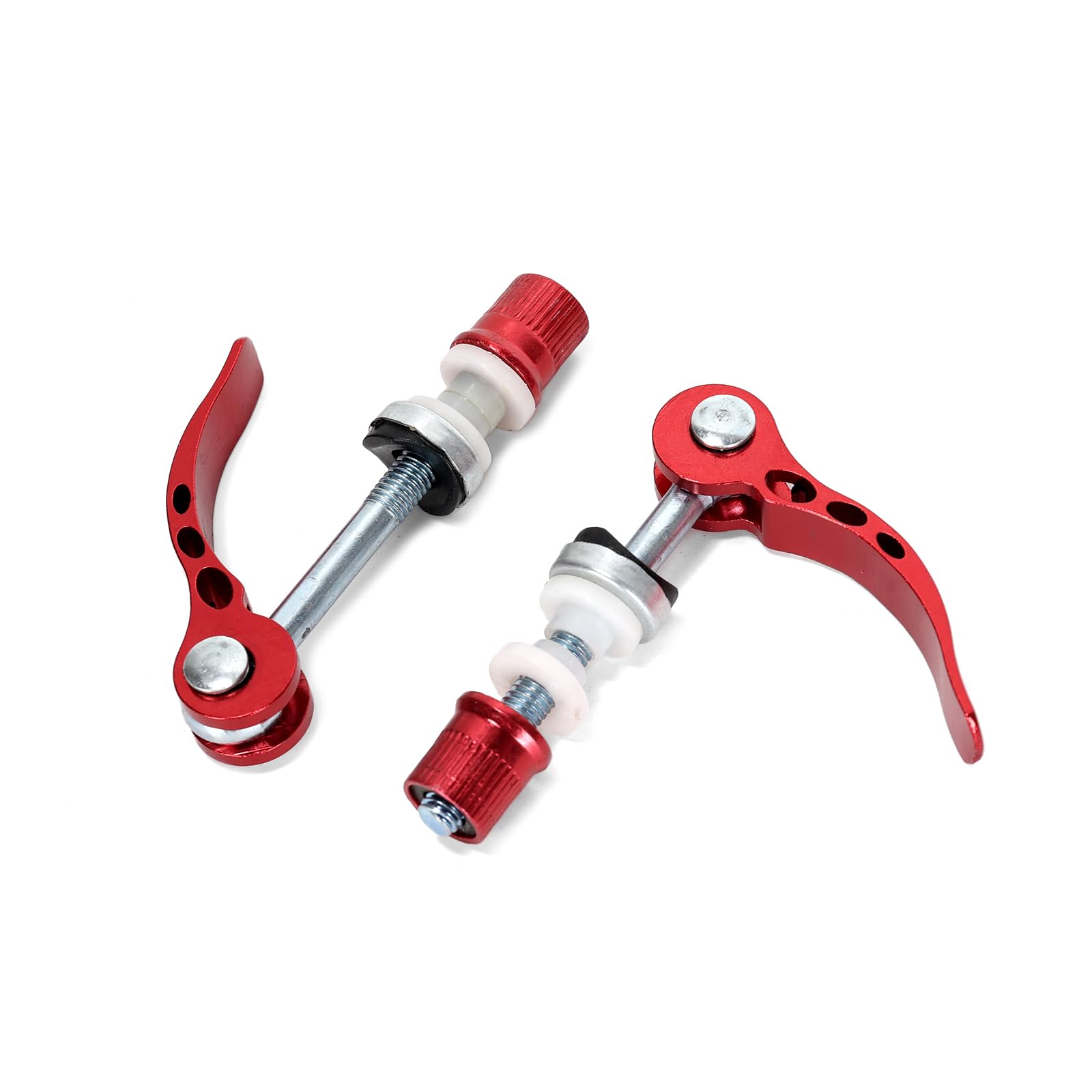 Ruimou 2pcs Aluminum Alloy Bicycle Seatpost Binder Bolt, Red Quick Release Bolt M6 x 70mm, for All Kinds of Bicycles