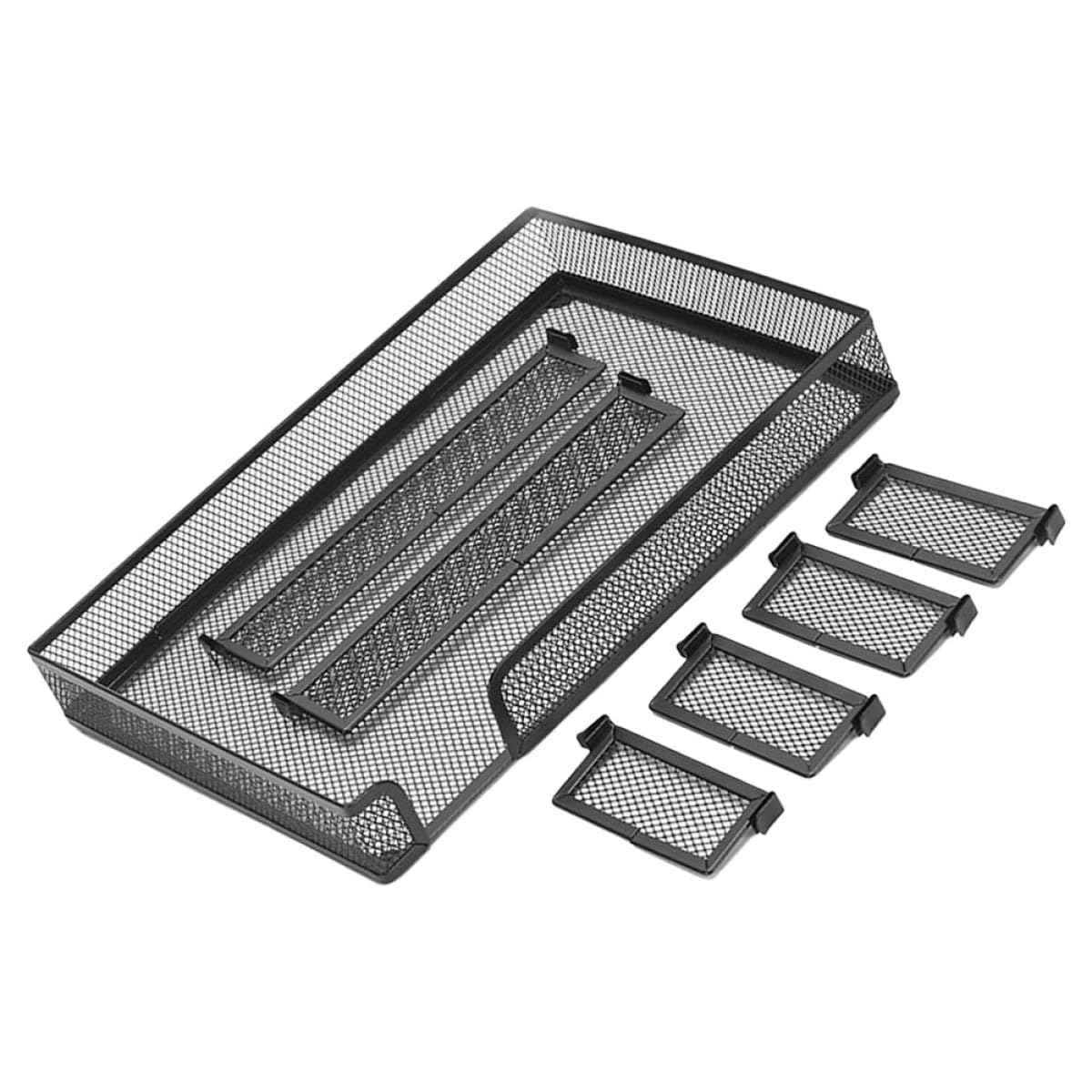 Metal Organizador de Escritorio Compartimentos Negro