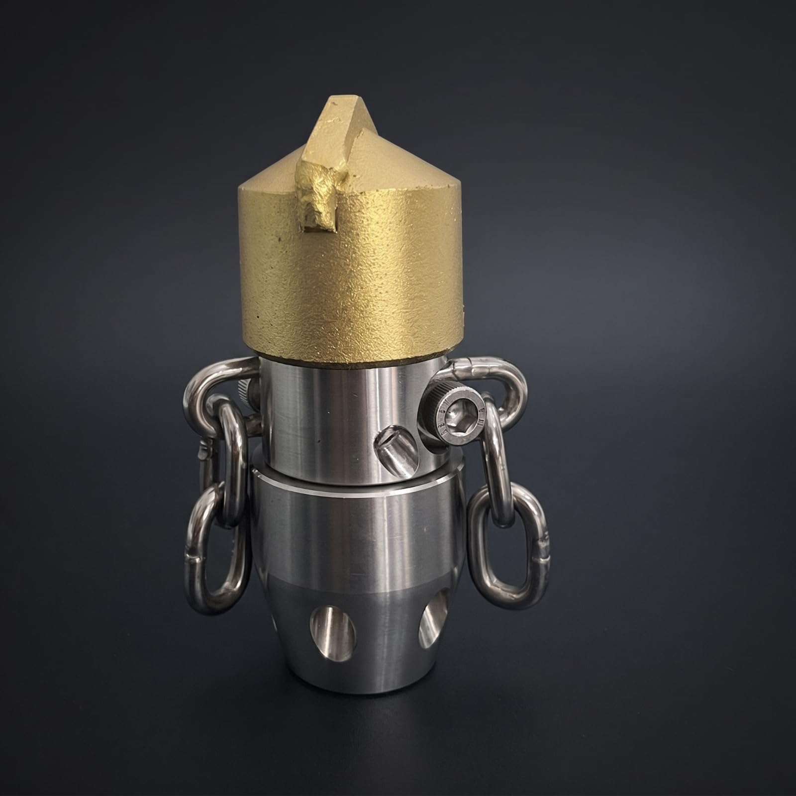 rockible Ugello Sturatubi con Catene Alta Pressione Ugello Rotante Metallico Raccordo per Idraulici, Manutentori, Disostruzione, M22, Testa In Lega 40L/Min