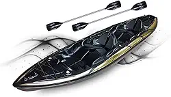 Caiaque Duplo De Pesca Modelo K2 Pró Fibra 2 Lugares + Remos